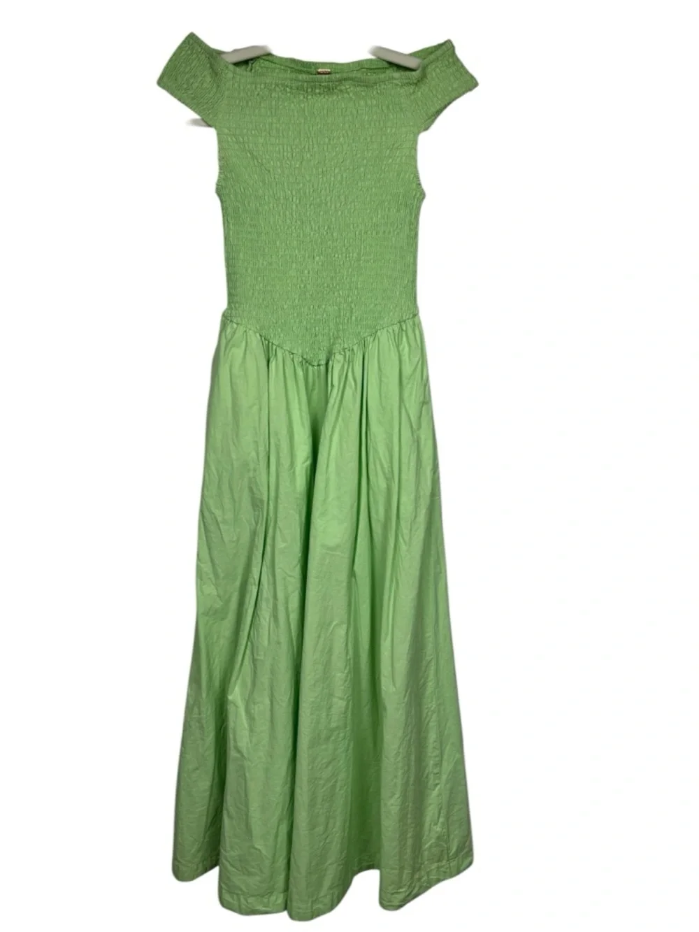 Free People Ceci Smocked Midi Dress Mint Green S Boho - Picture 4 of 10